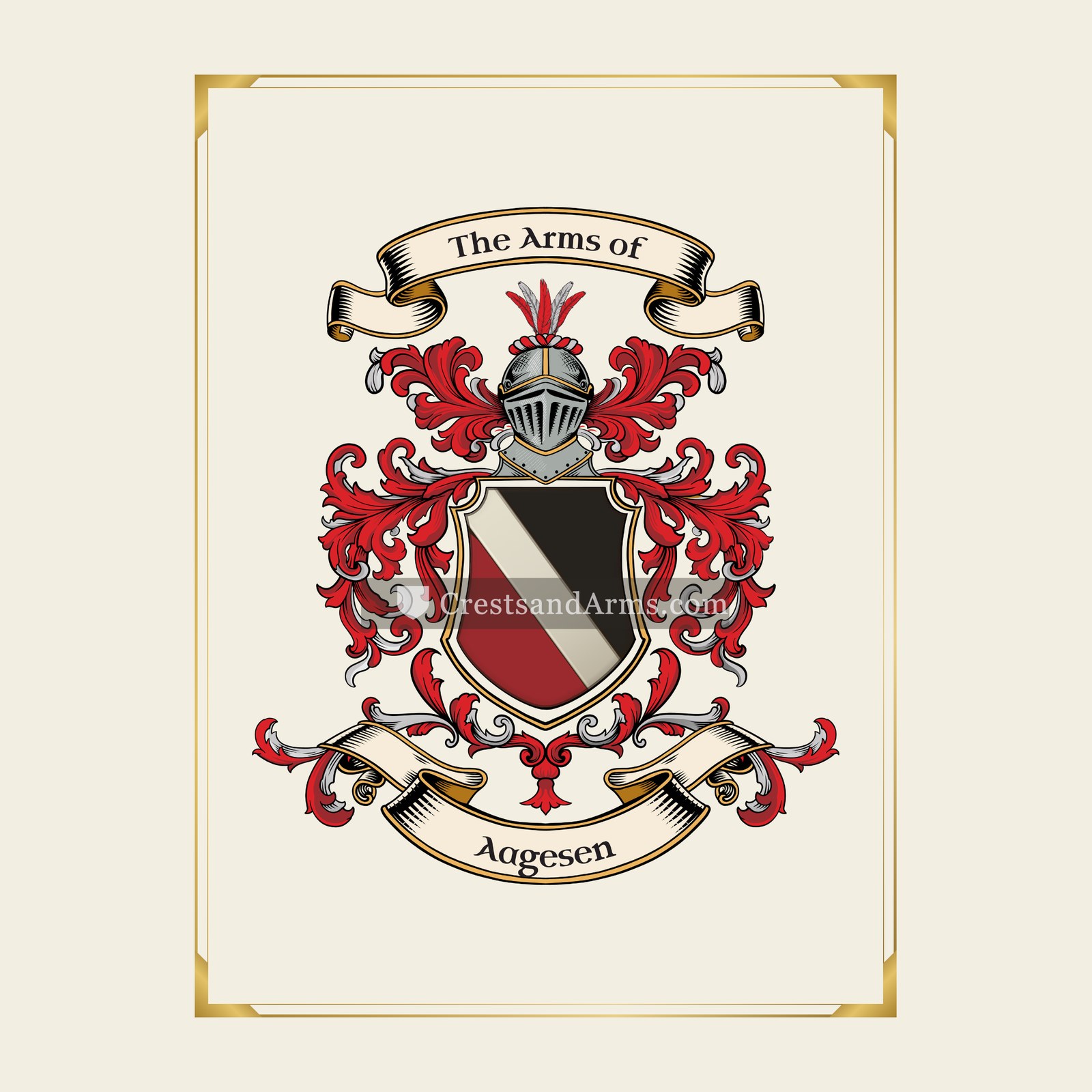 With gold border