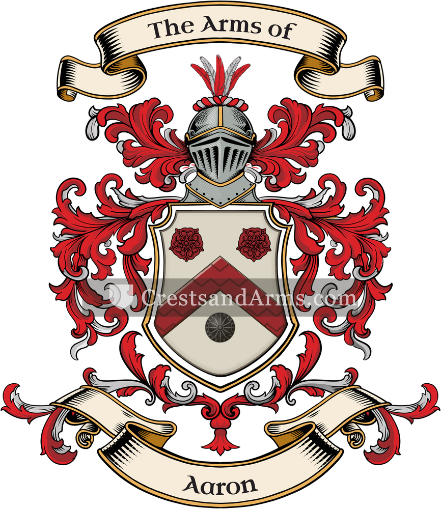 The Aaron coat of arms, drawn from the recorded blazon