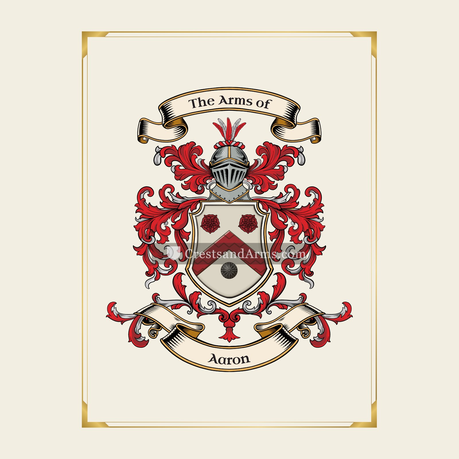 With gold border