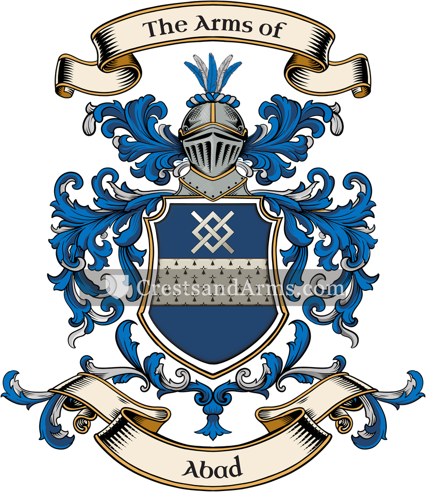 The Abad coat of arms, drawn from the recorded blazon