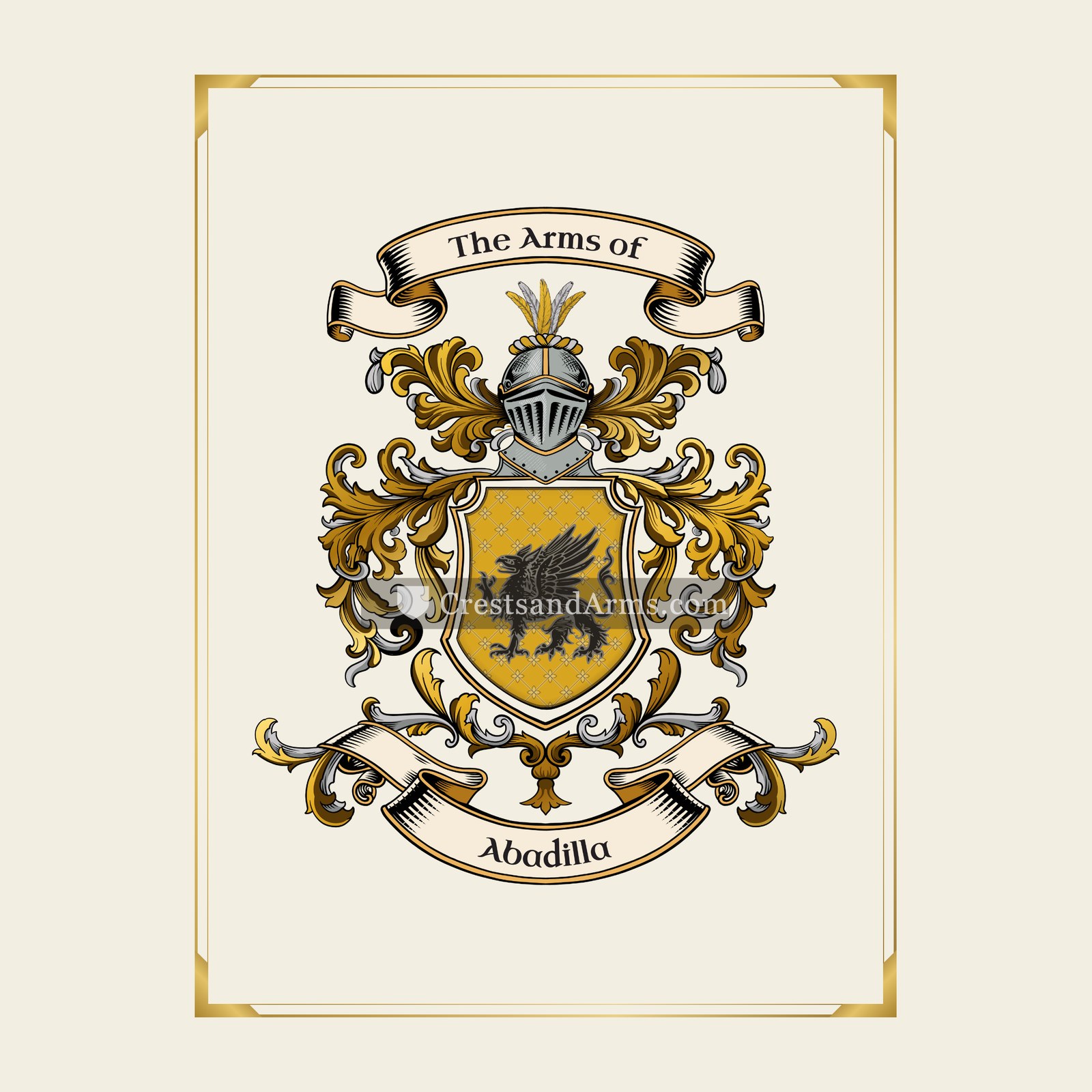With gold border