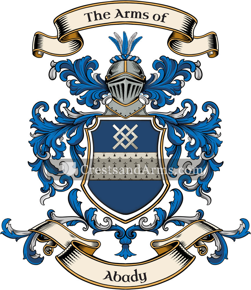 The Abady coat of arms, drawn from the recorded blazon