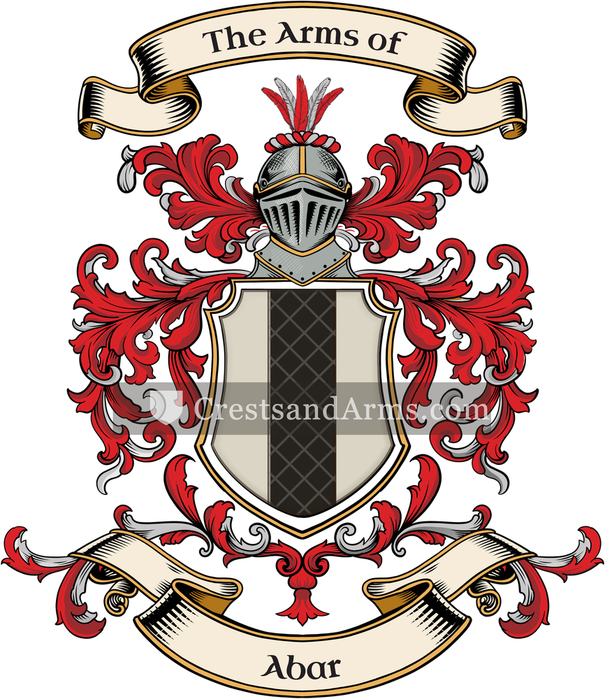 The Abar coat of arms, drawn from the recorded blazon