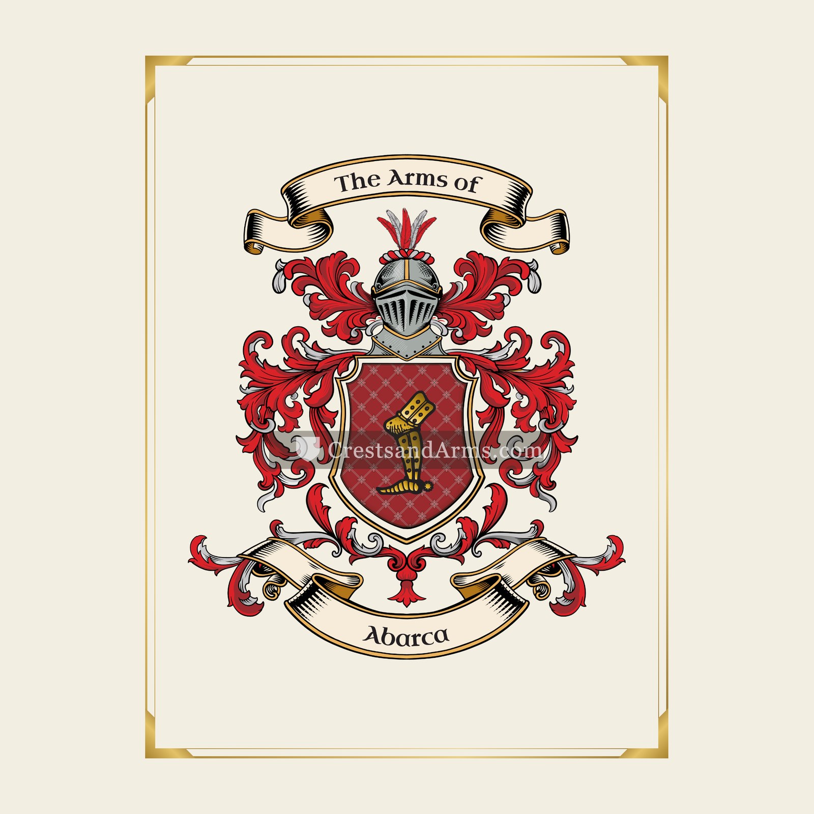 With gold border