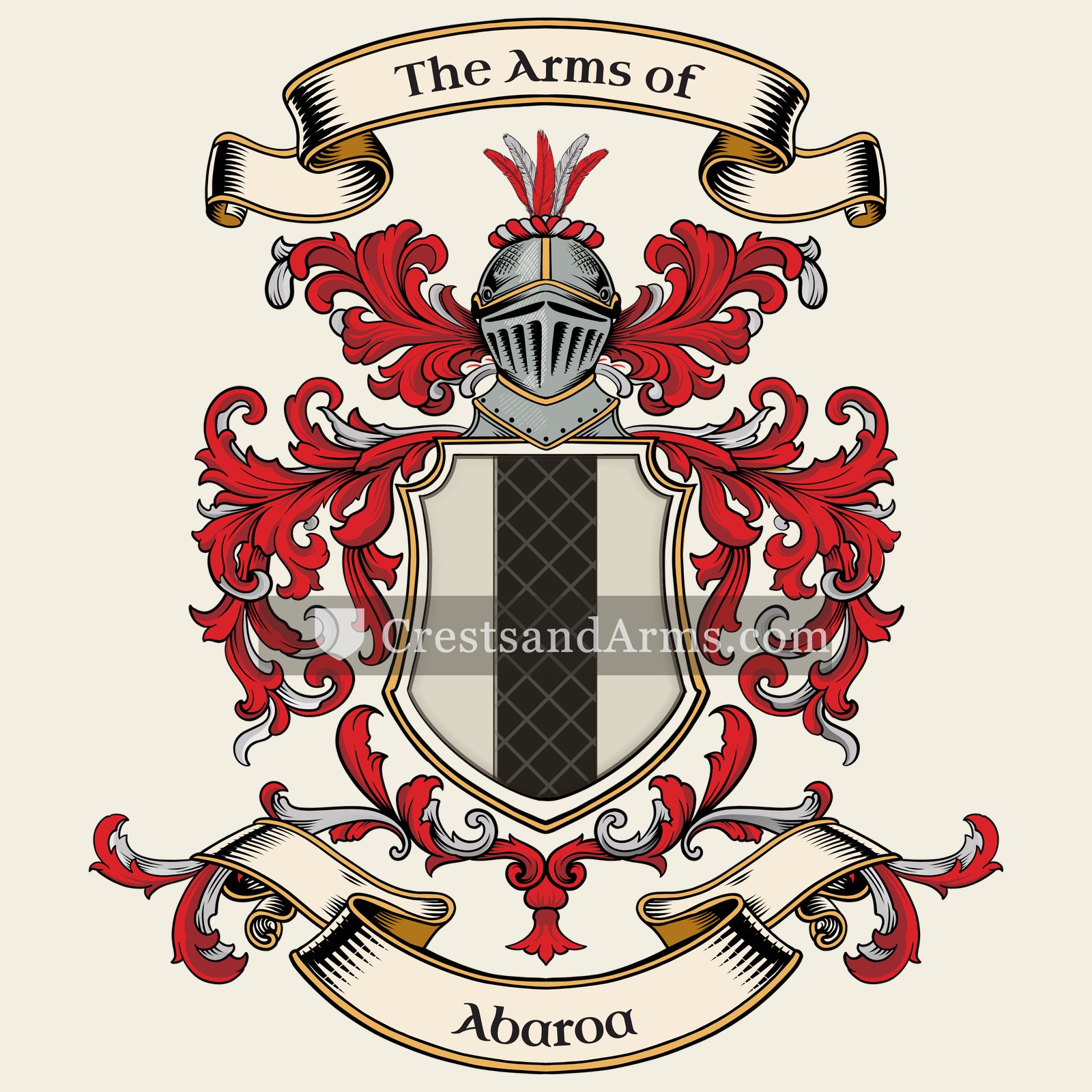 The Abaroa coat of arms, drawn from the recorded blazon