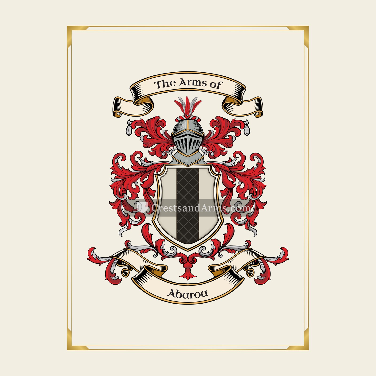With gold border