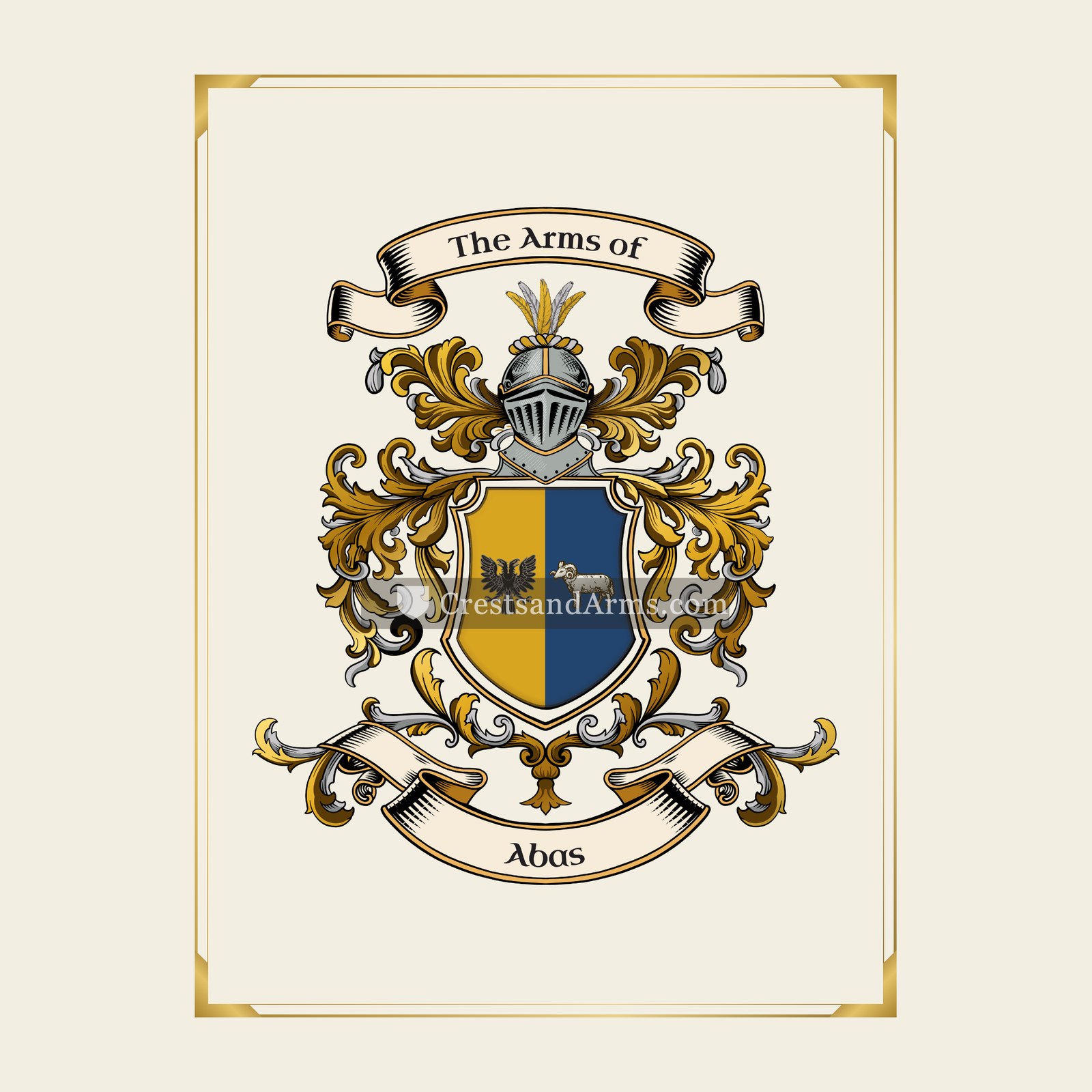 With gold border