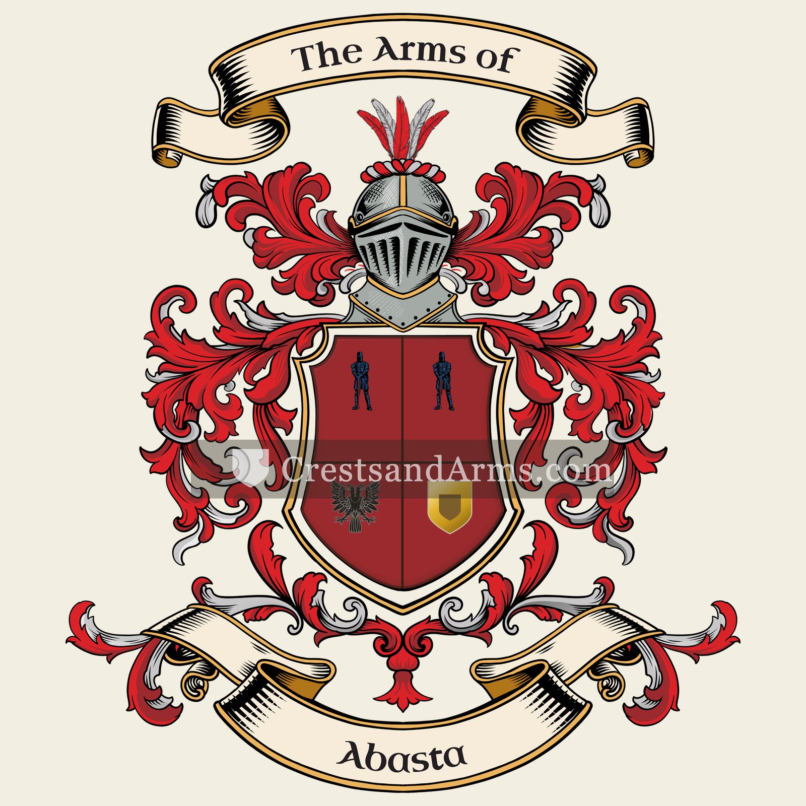 The Abasta coat of arms, drawn from the recorded blazon