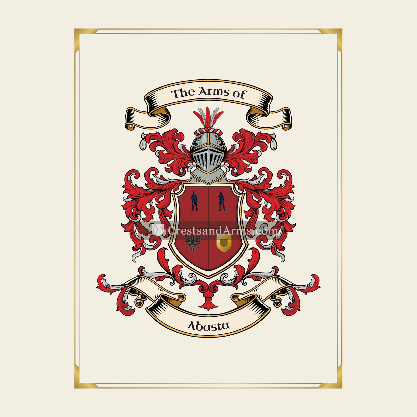 With gold border