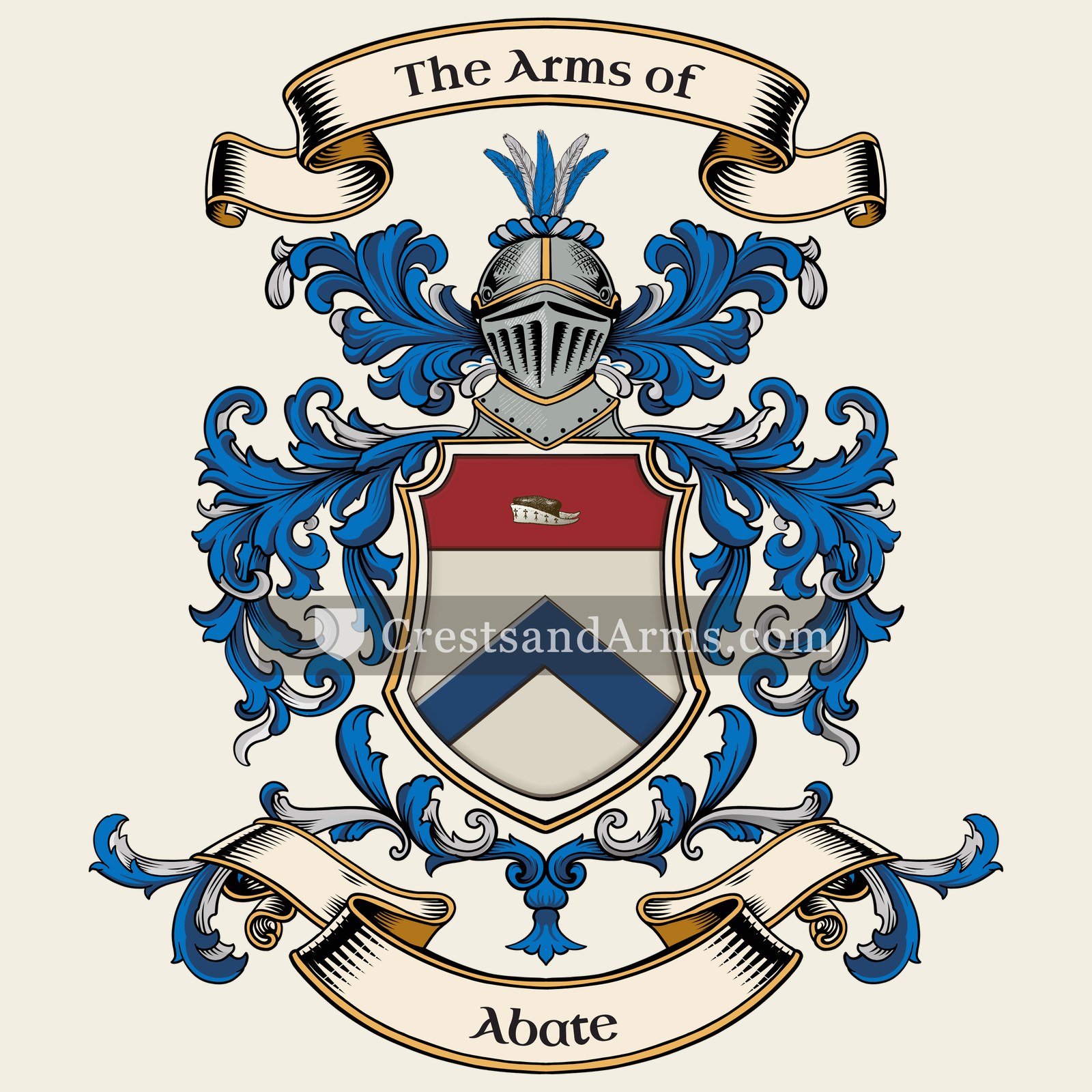 The Abate coat of arms, drawn from the recorded blazon