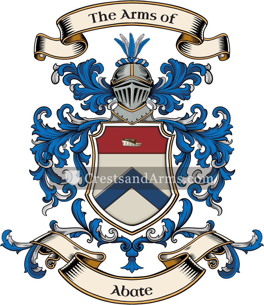 The Abate coat of arms, drawn from the recorded blazon
