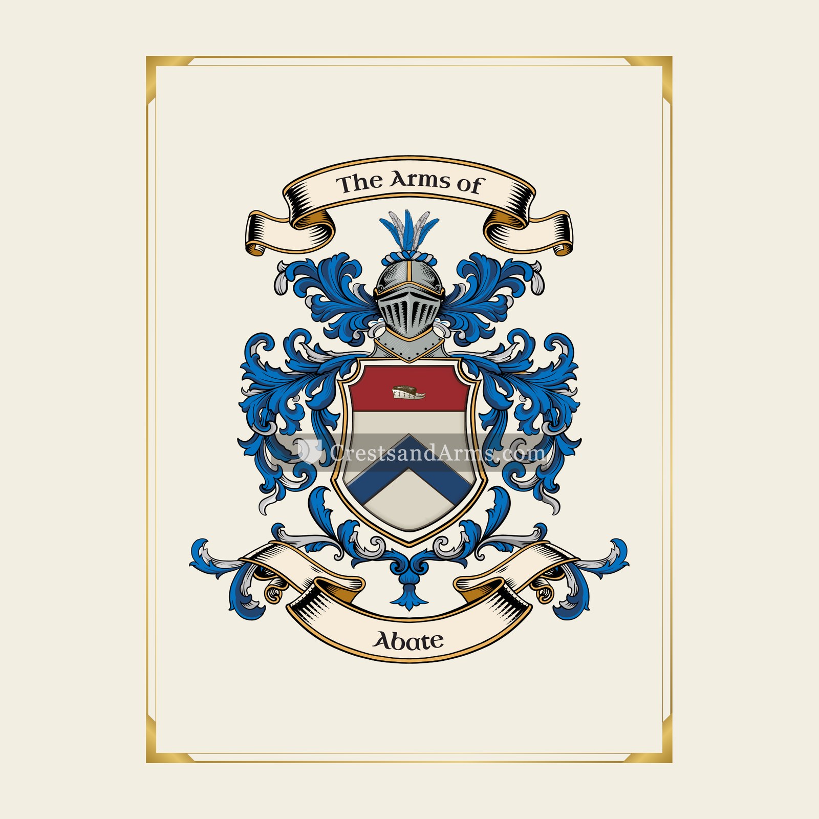 With gold border