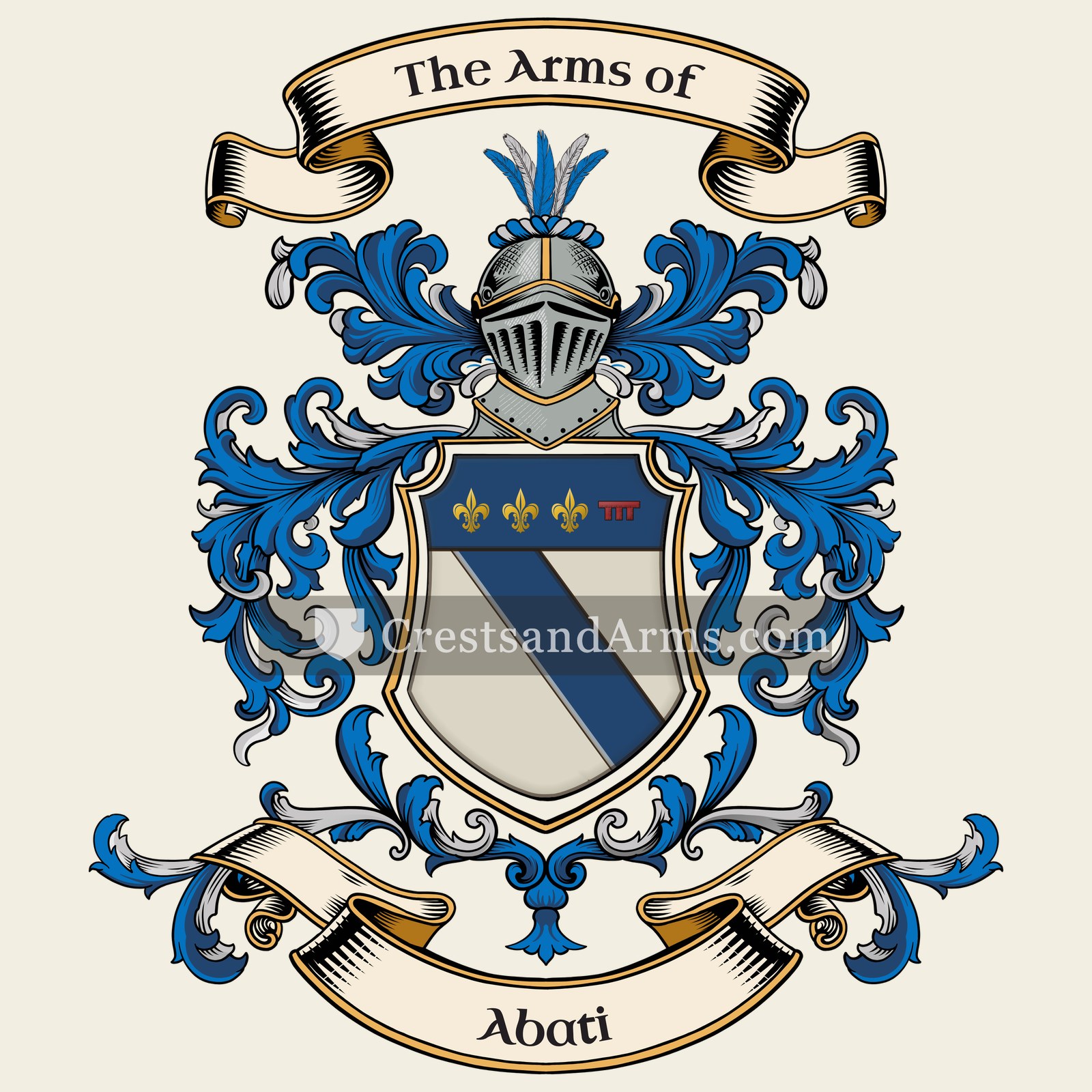The Abati coat of arms, drawn from the recorded blazon