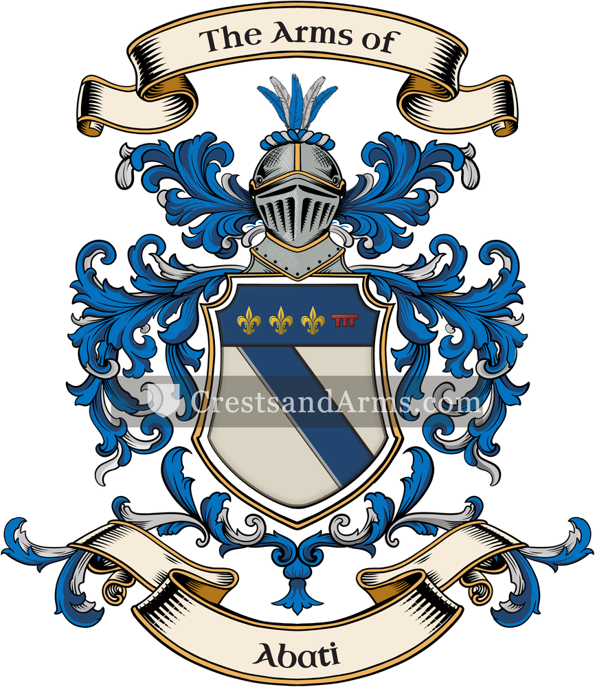 The Abati coat of arms, drawn from the recorded blazon