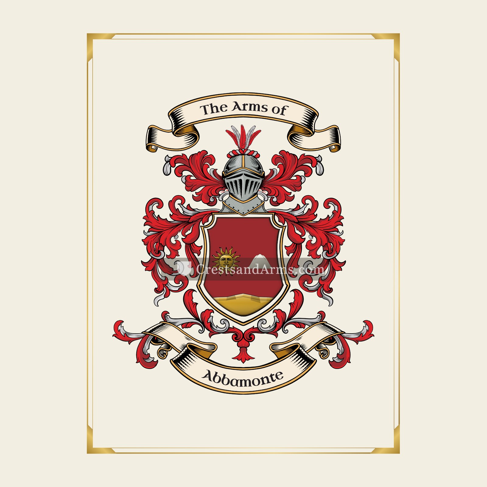 With gold border