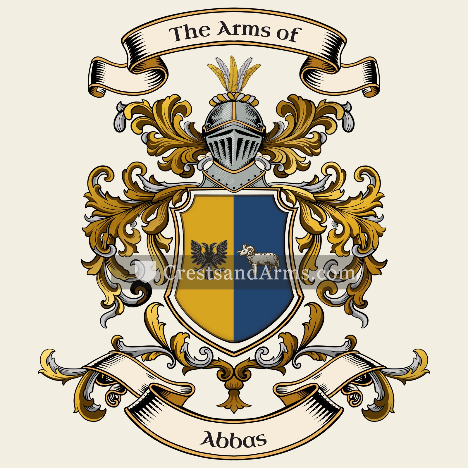 The Abbas coat of arms, drawn from the recorded blazon