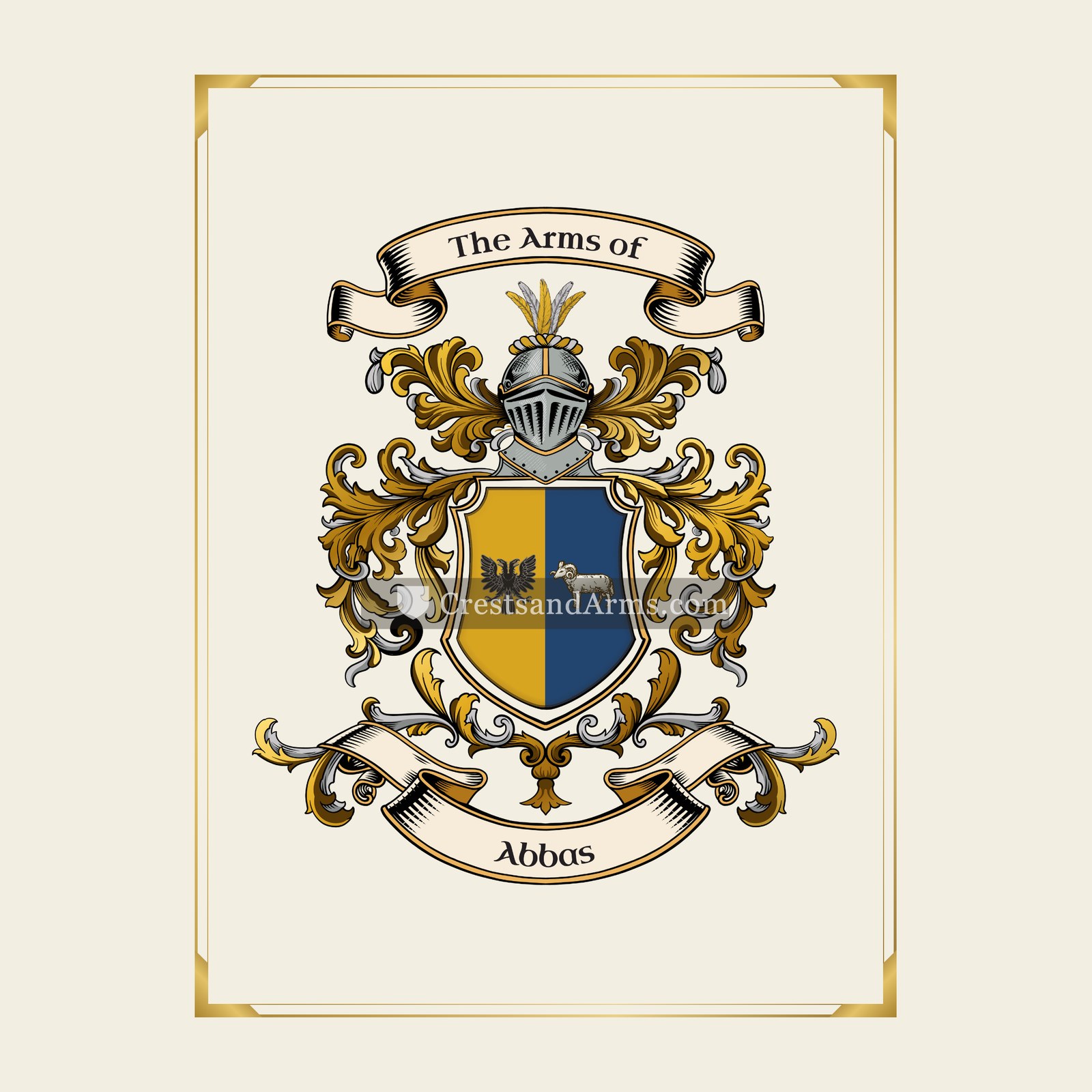 With gold border