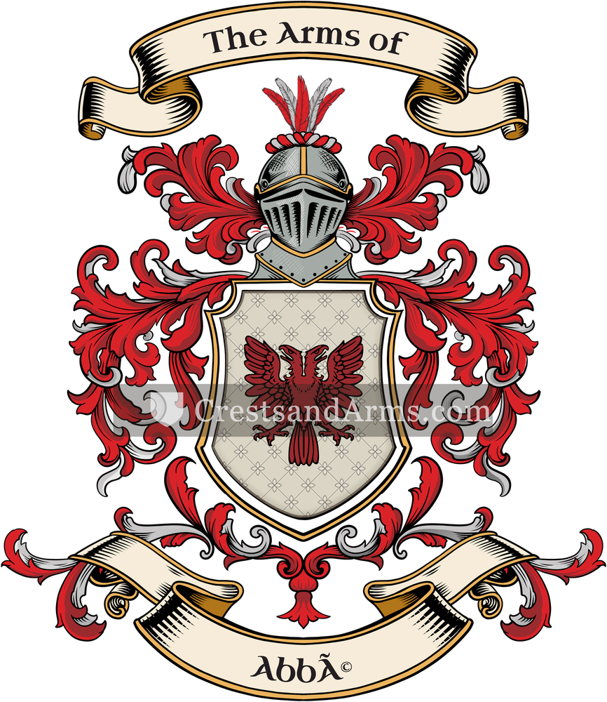 The Abbé coat of arms, drawn from the recorded blazon