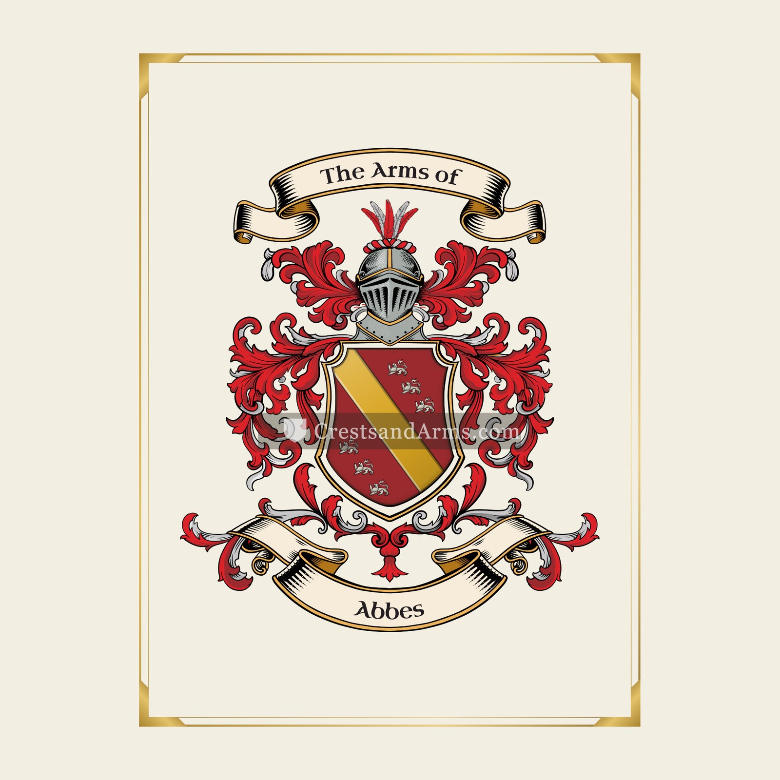 With gold border