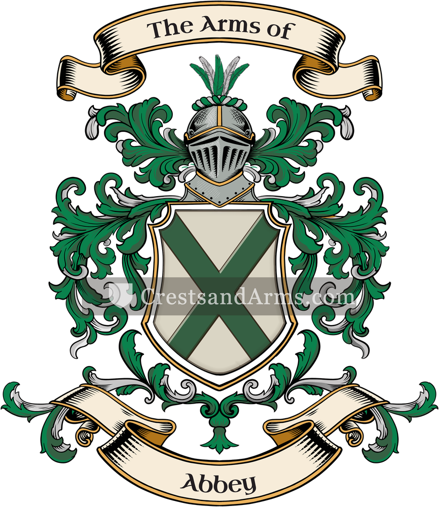 The Abbey coat of arms, drawn from the recorded blazon