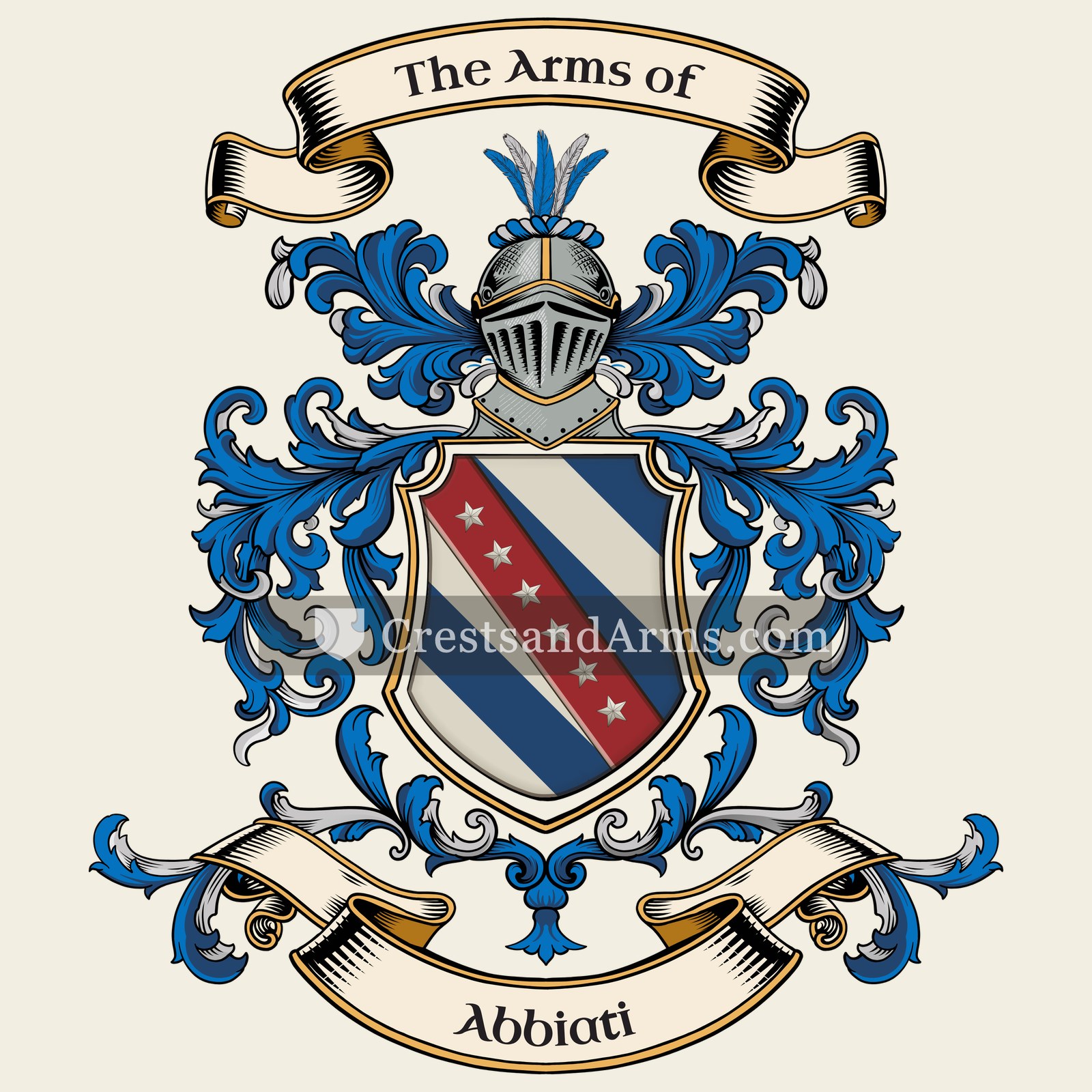 The Abbiati coat of arms, drawn from the recorded blazon