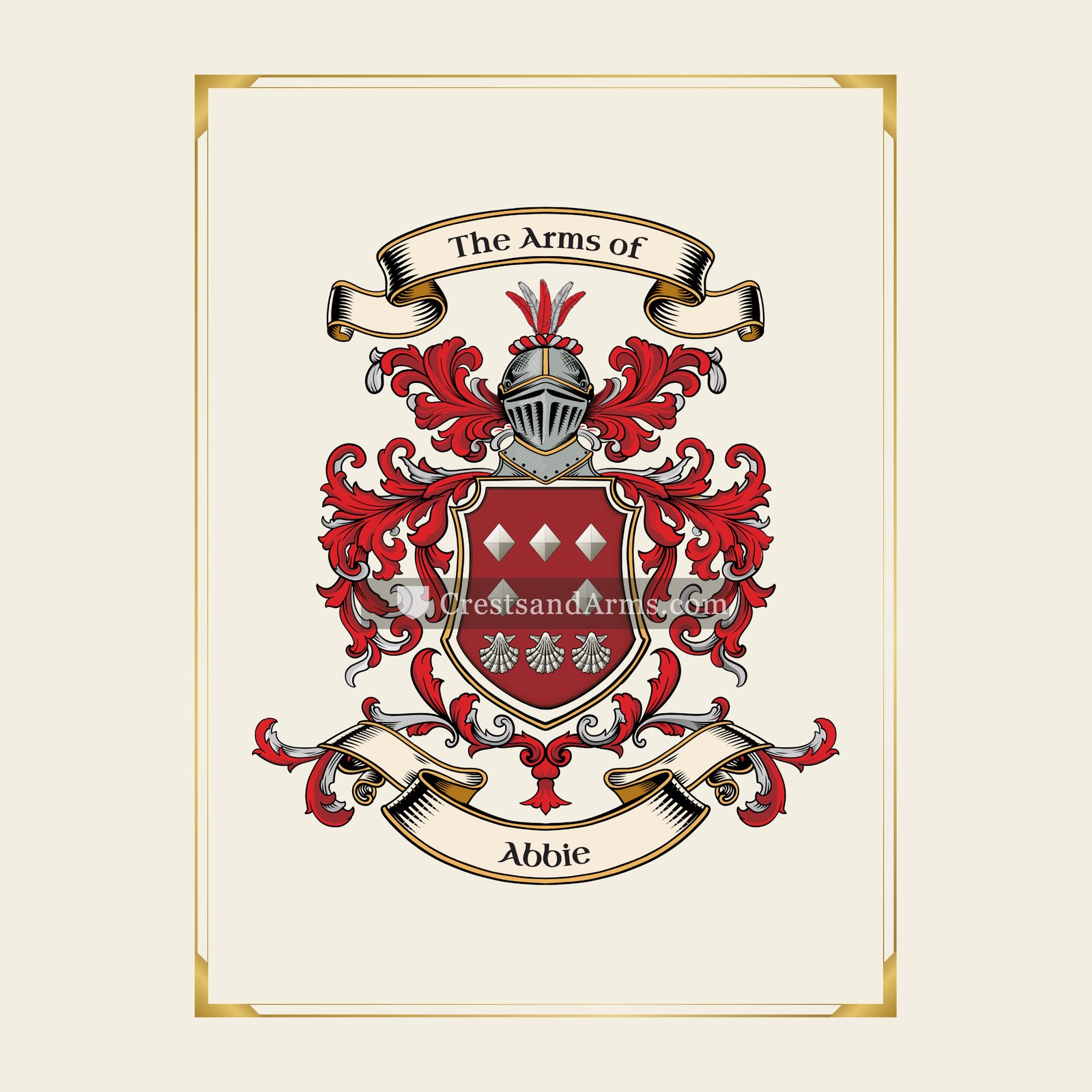 With gold border