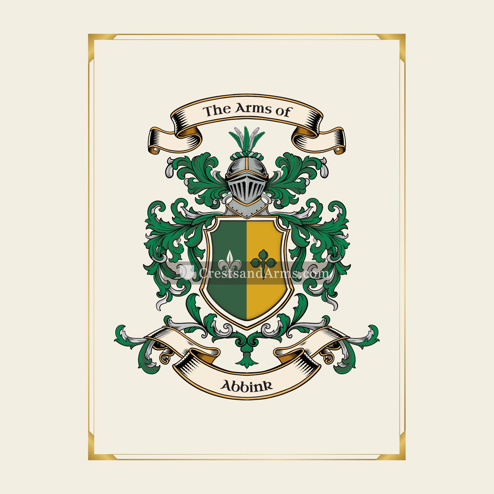 With gold border