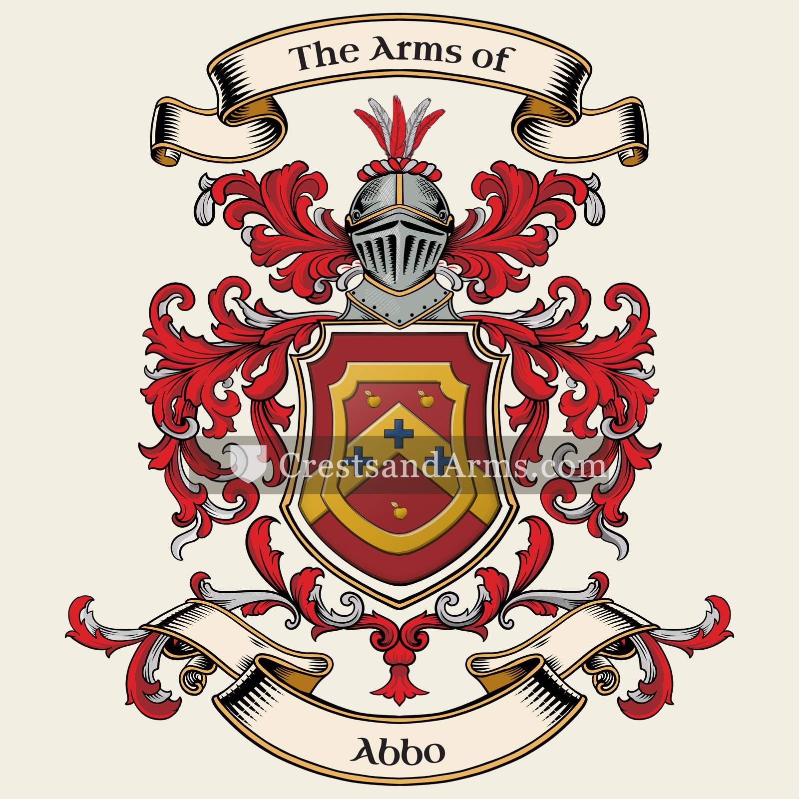 The Abbo coat of arms, drawn from the recorded blazon