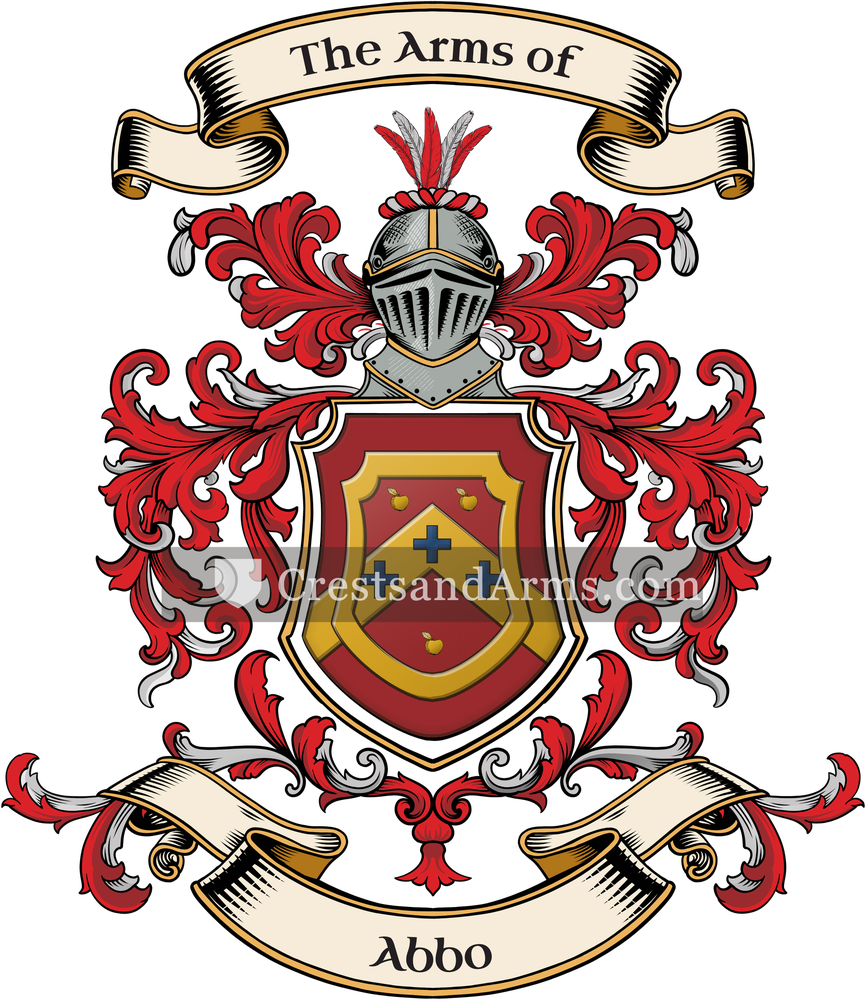 The Abbo coat of arms, drawn from the recorded blazon