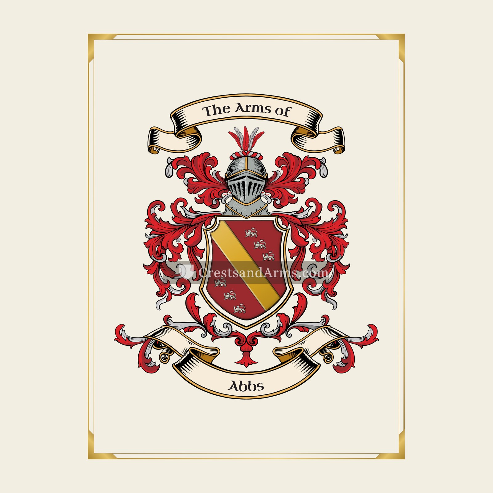 With gold border