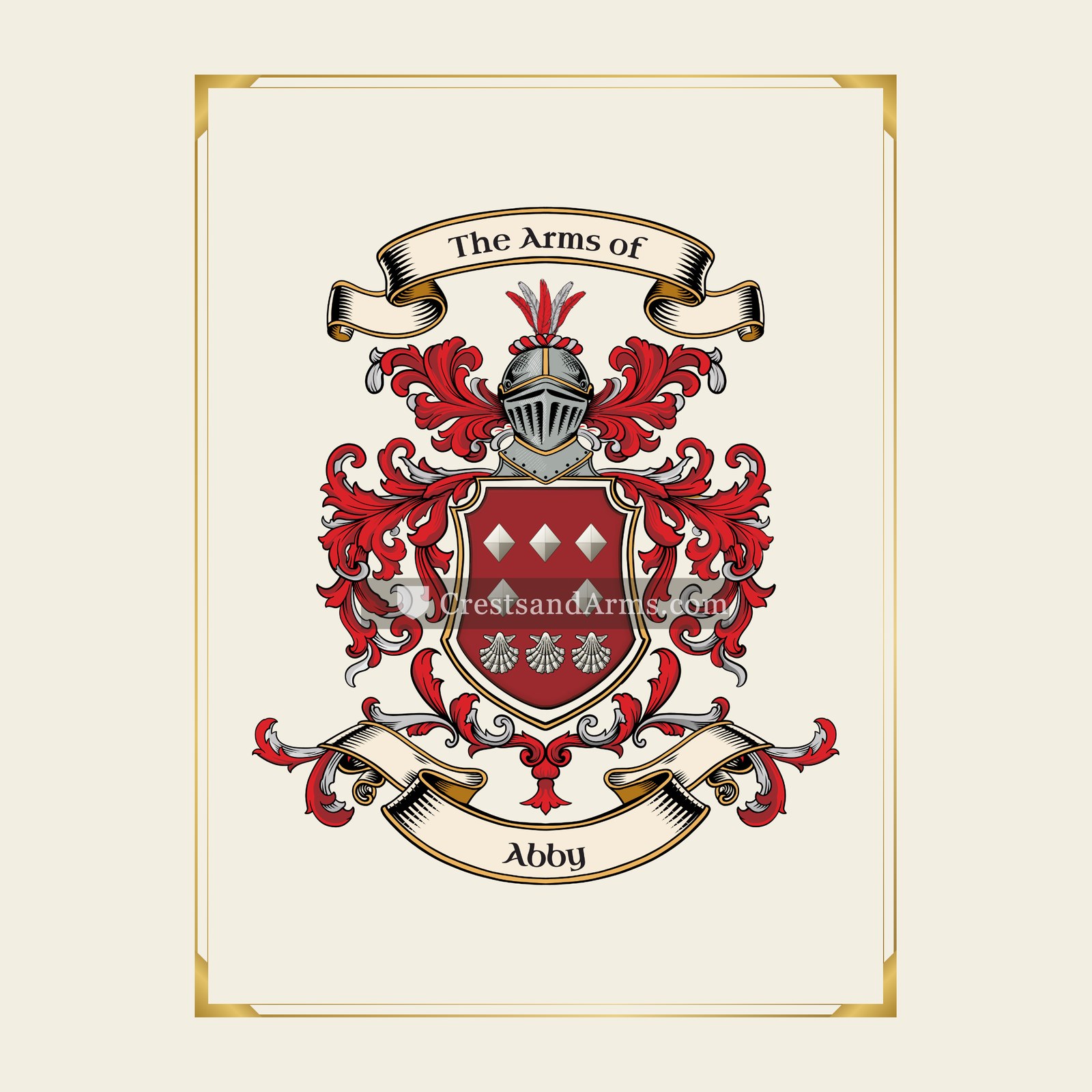 With gold border