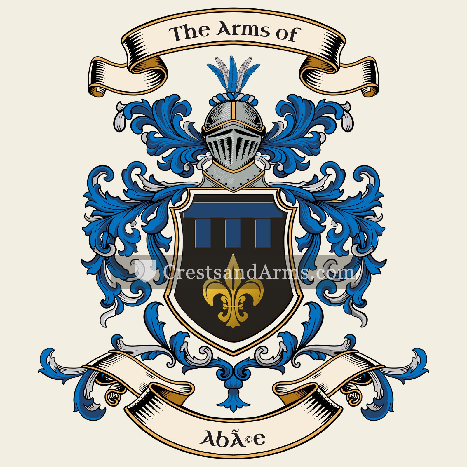 The Abée coat of arms, drawn from the recorded blazon
