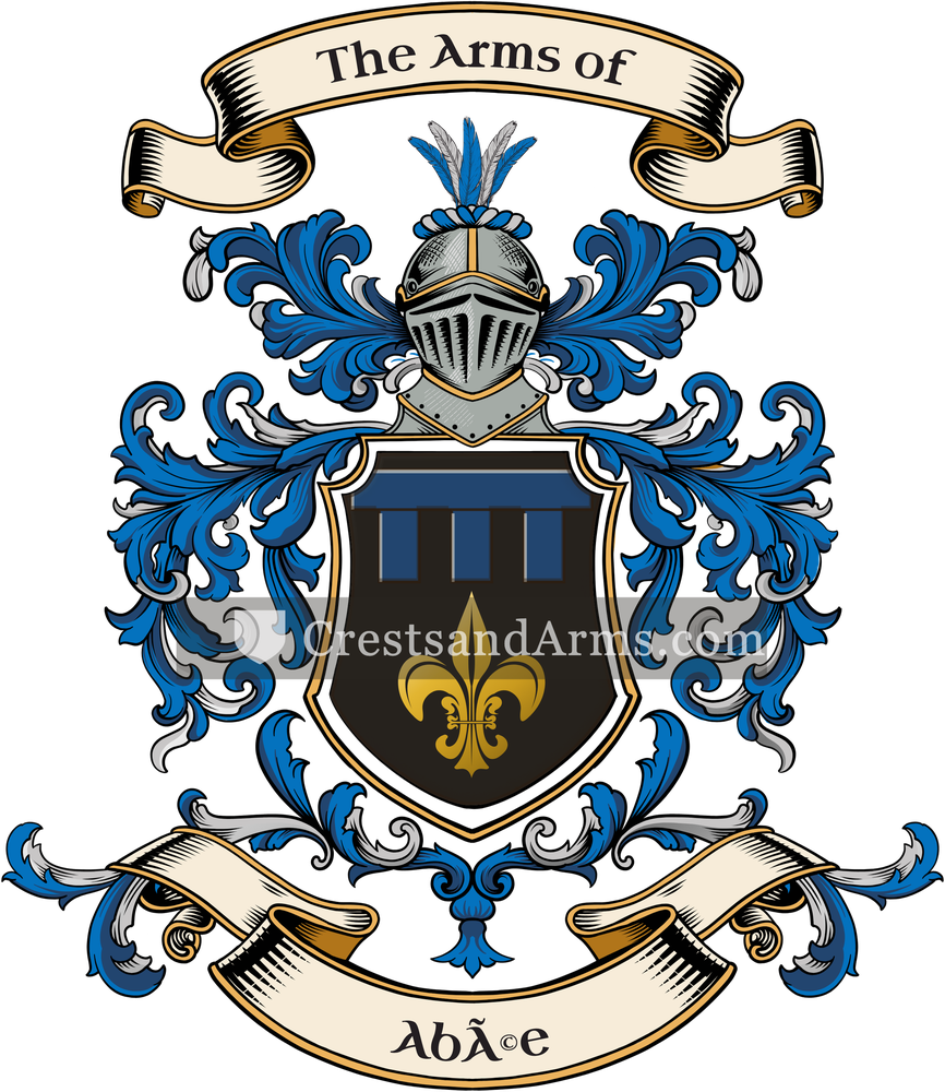 The Abée coat of arms, drawn from the recorded blazon