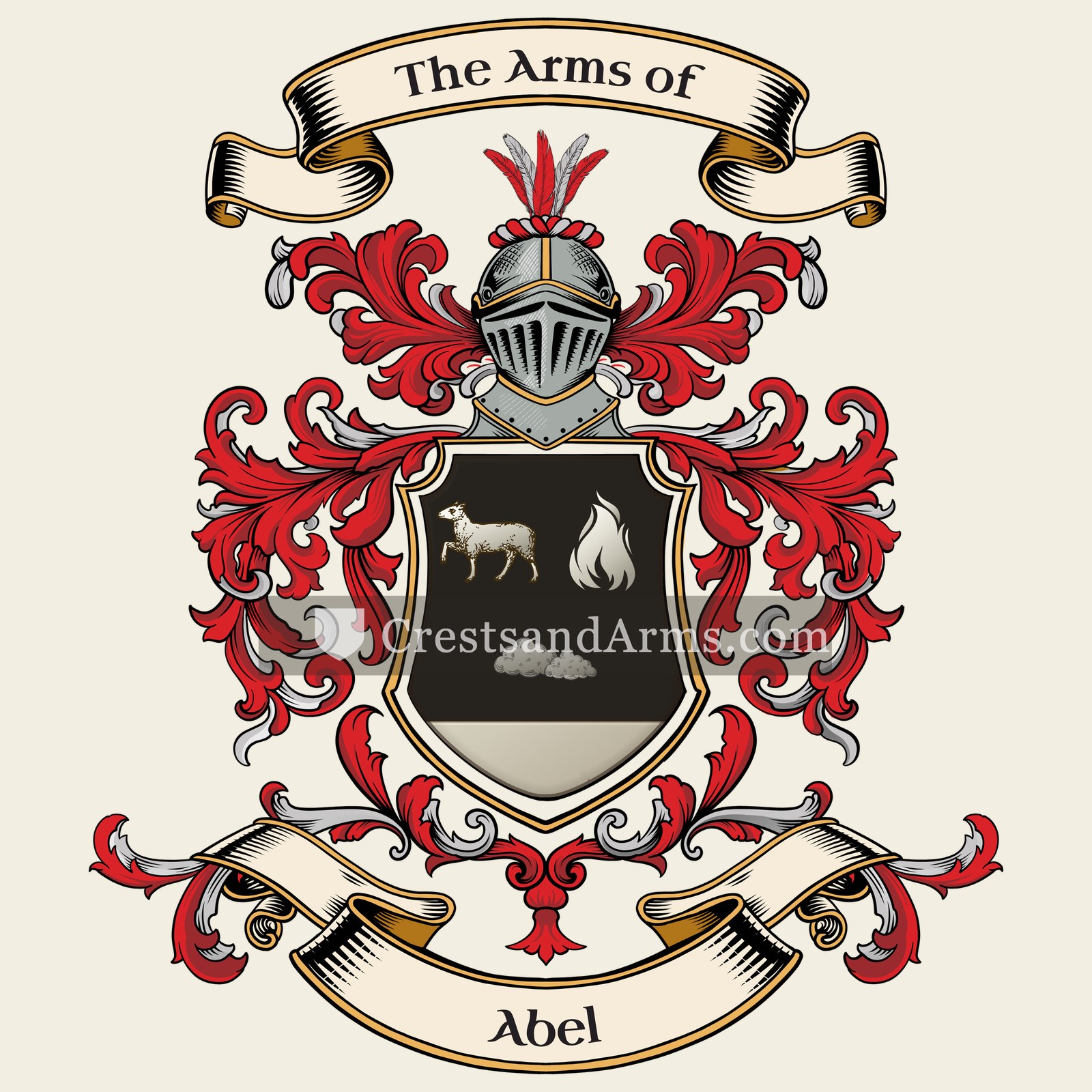 The Abel coat of arms, drawn from the recorded blazon