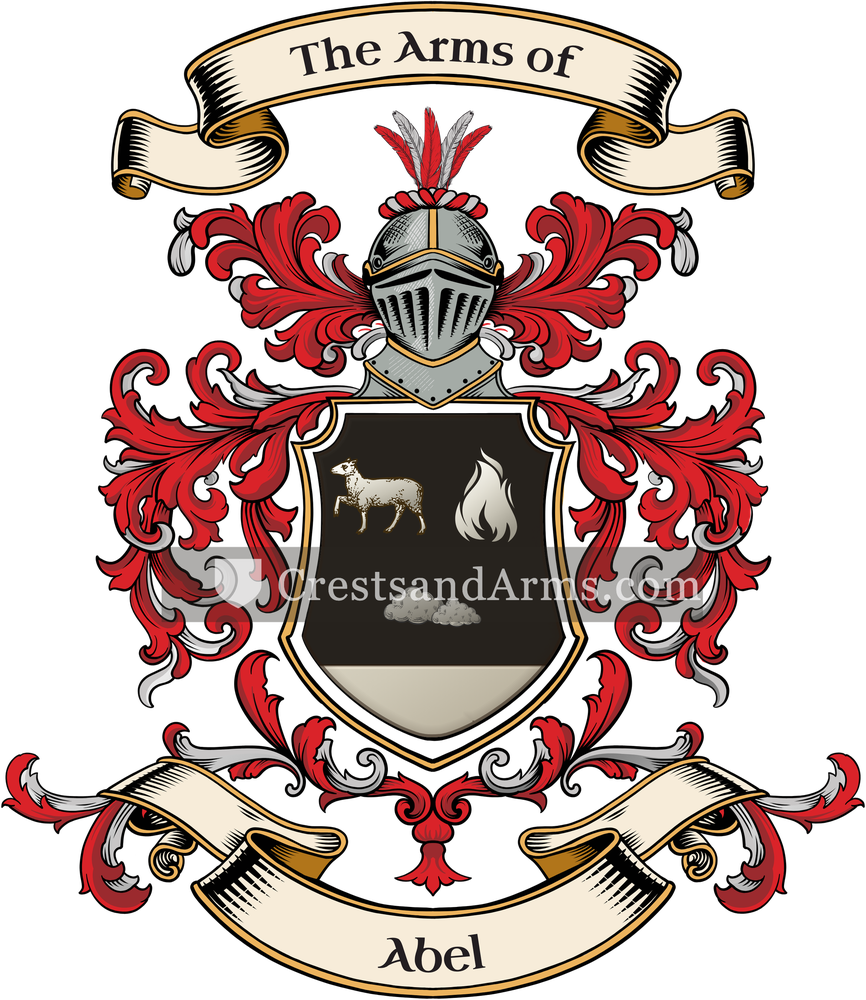 The Abel coat of arms, drawn from the recorded blazon