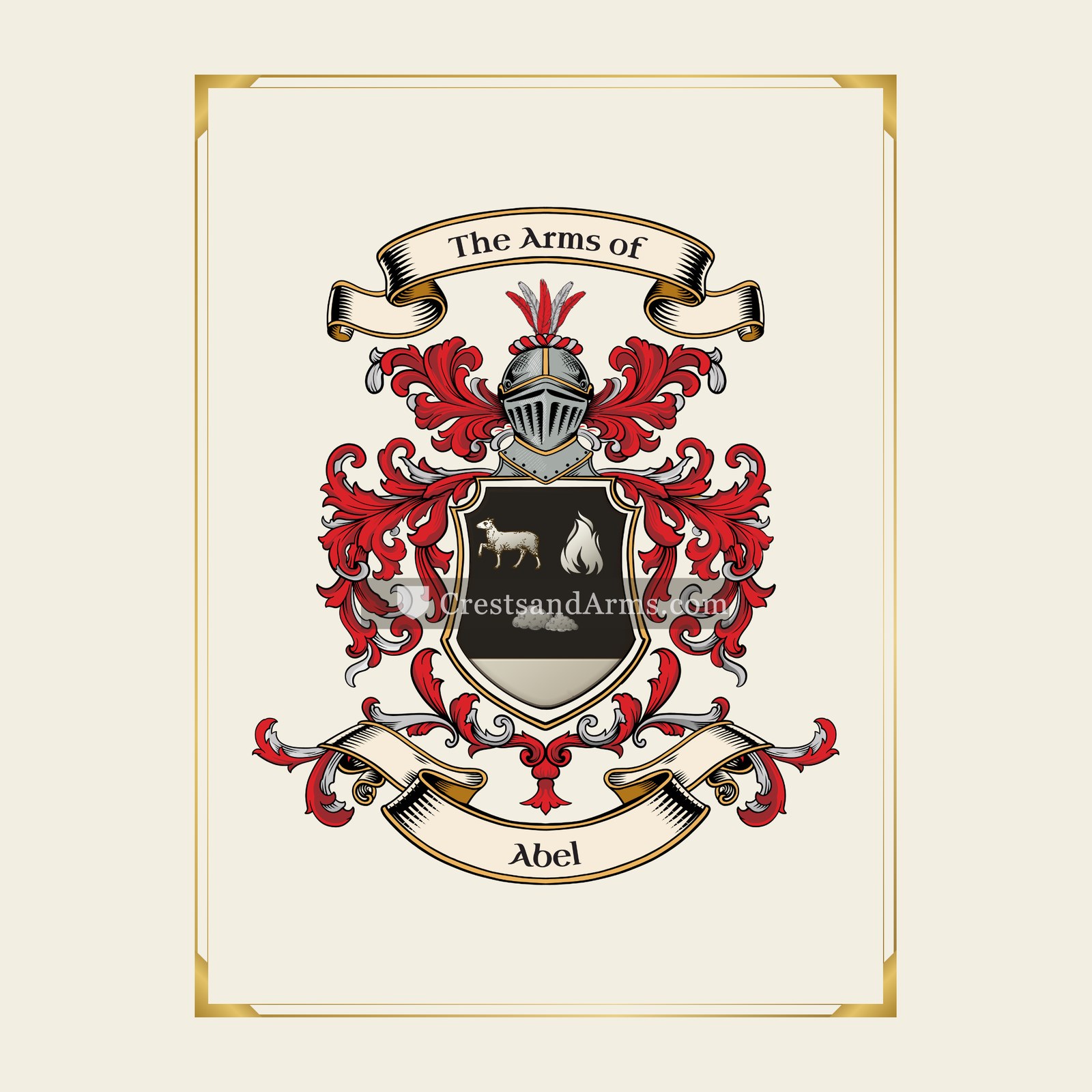 With gold border
