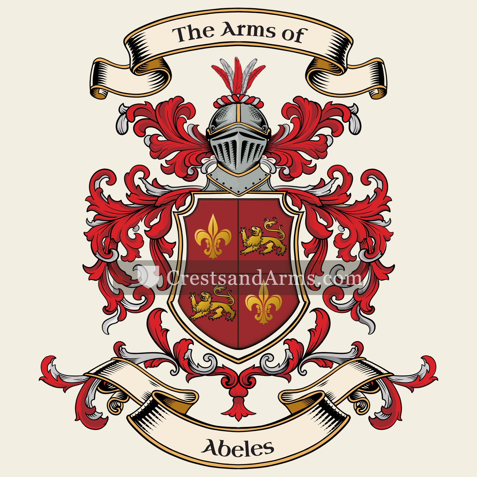 The Abeles coat of arms, drawn from the recorded blazon