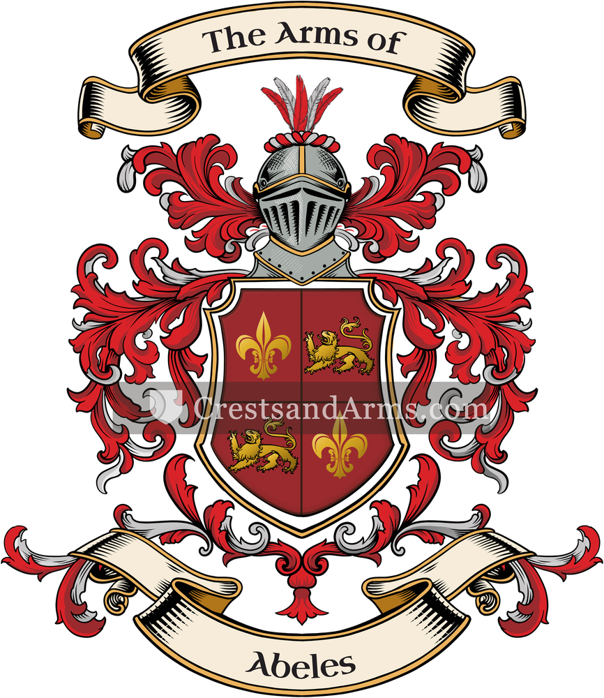 The Abeles coat of arms, drawn from the recorded blazon