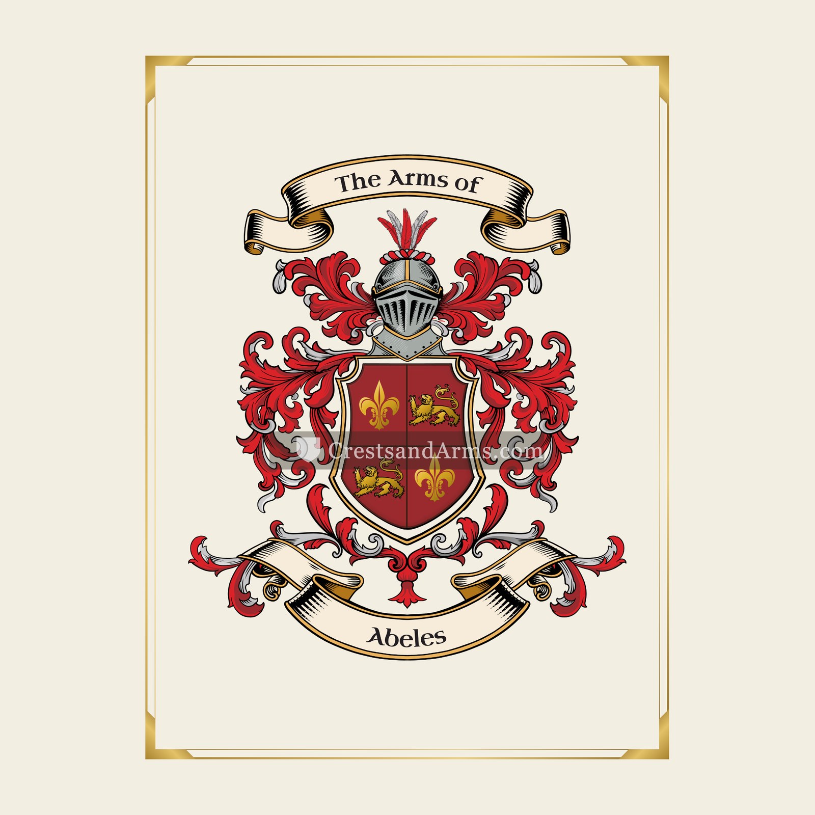 With gold border