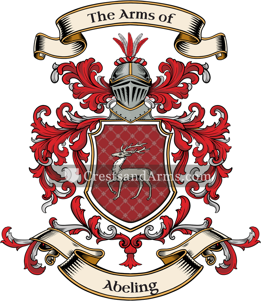 The Abeling coat of arms, drawn from the recorded blazon