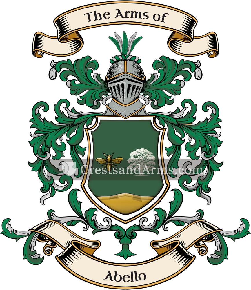 The Abello coat of arms, drawn from the recorded blazon