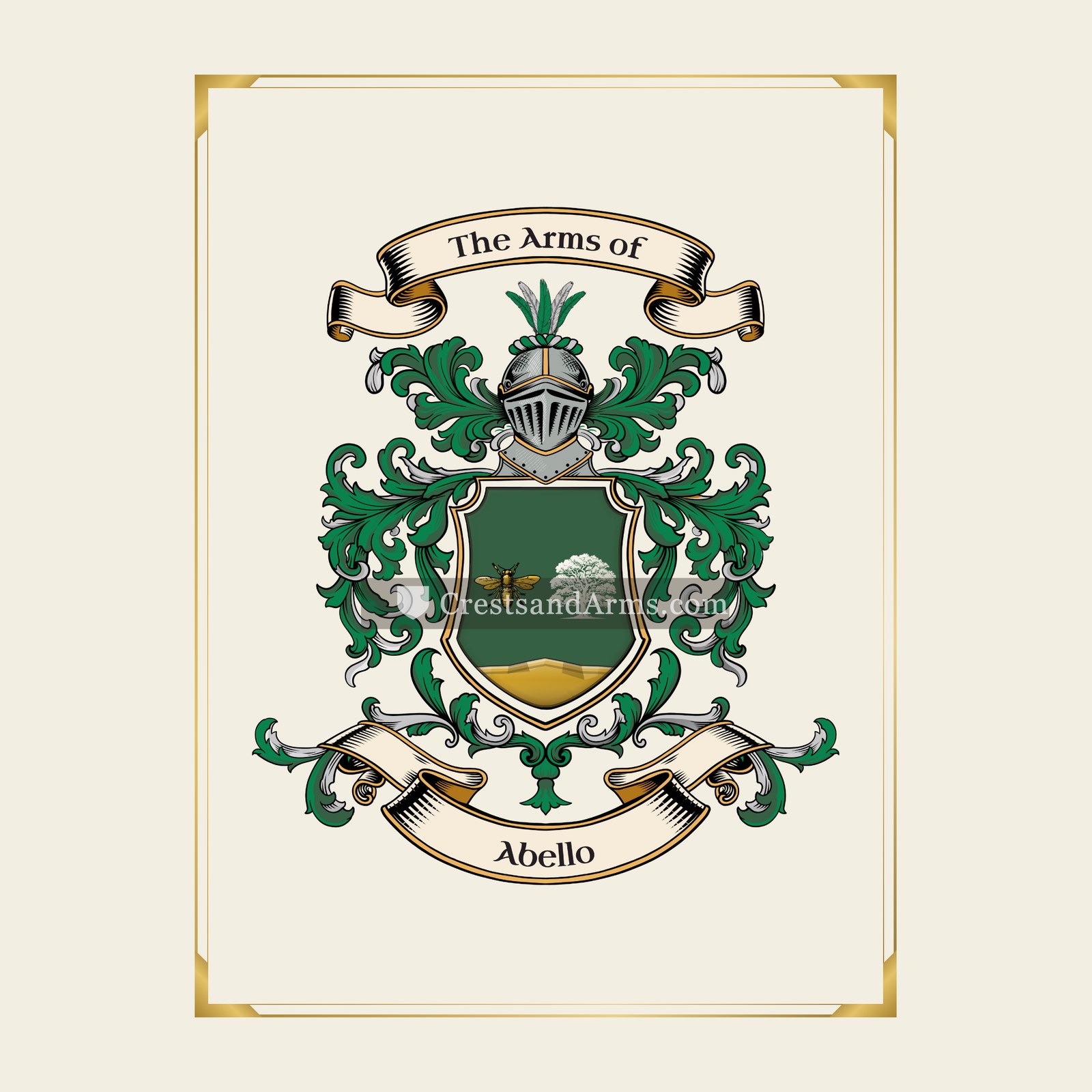 With gold border