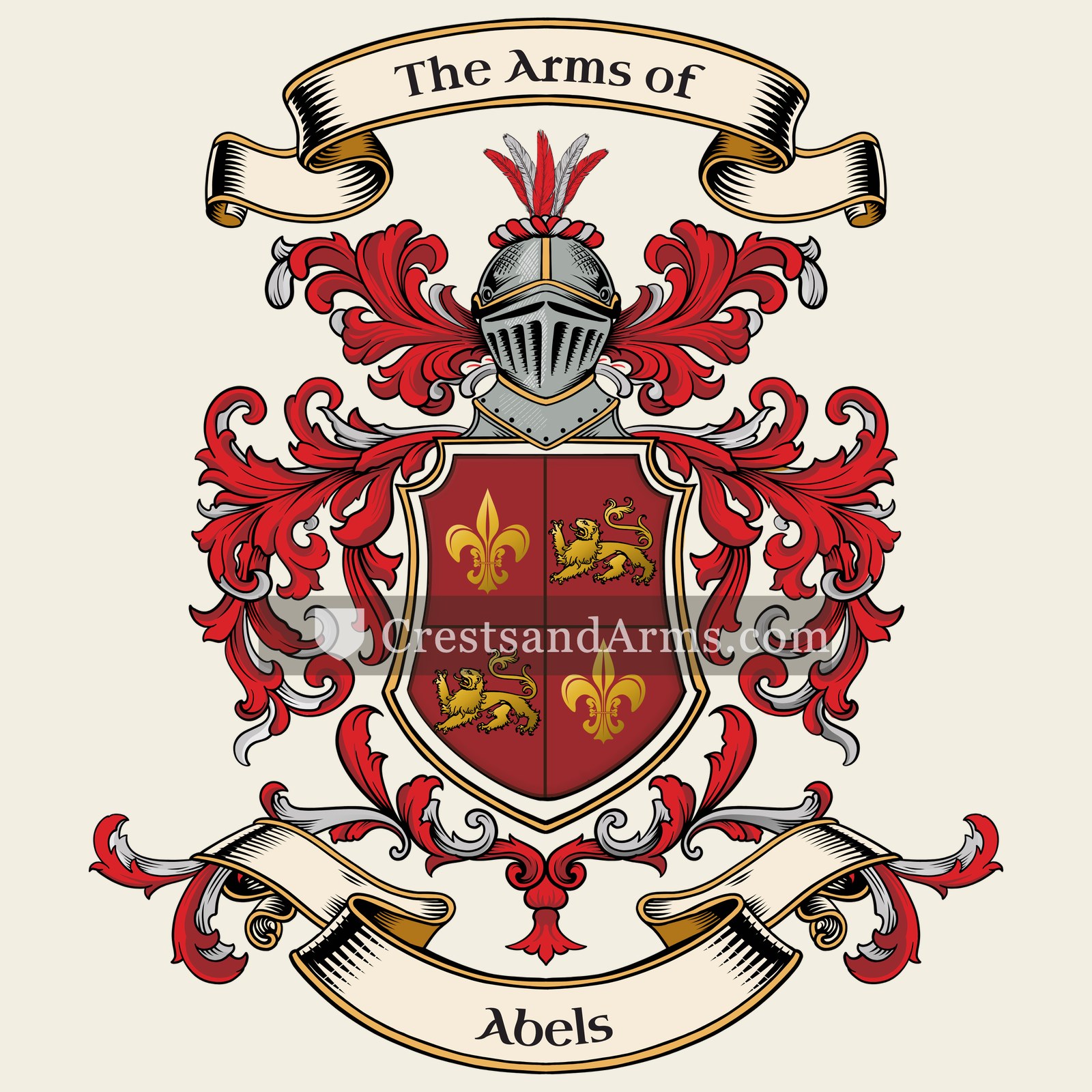 The Abels coat of arms, drawn from the recorded blazon