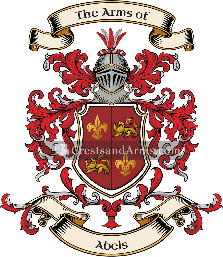The Abels coat of arms, drawn from the recorded blazon