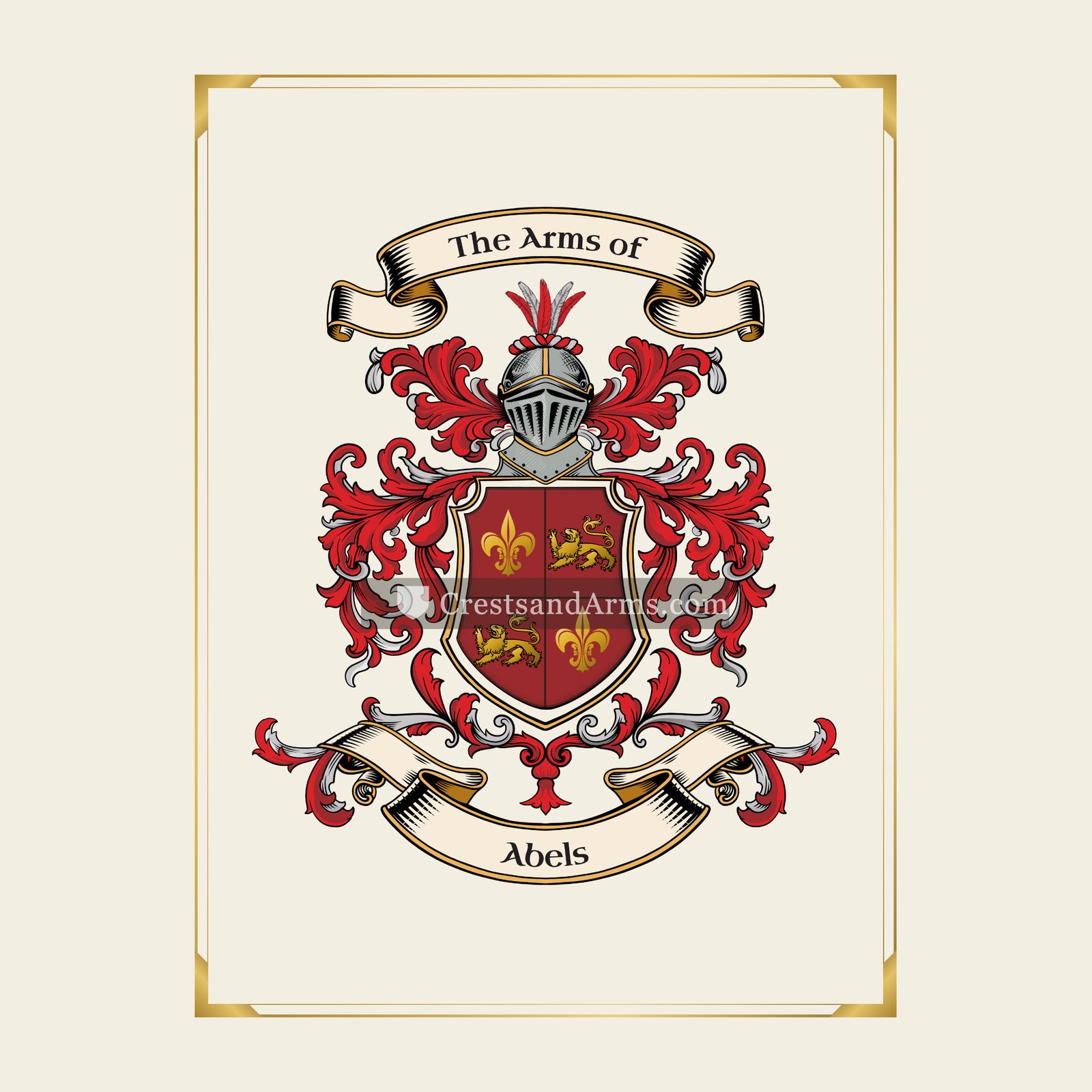 With gold border