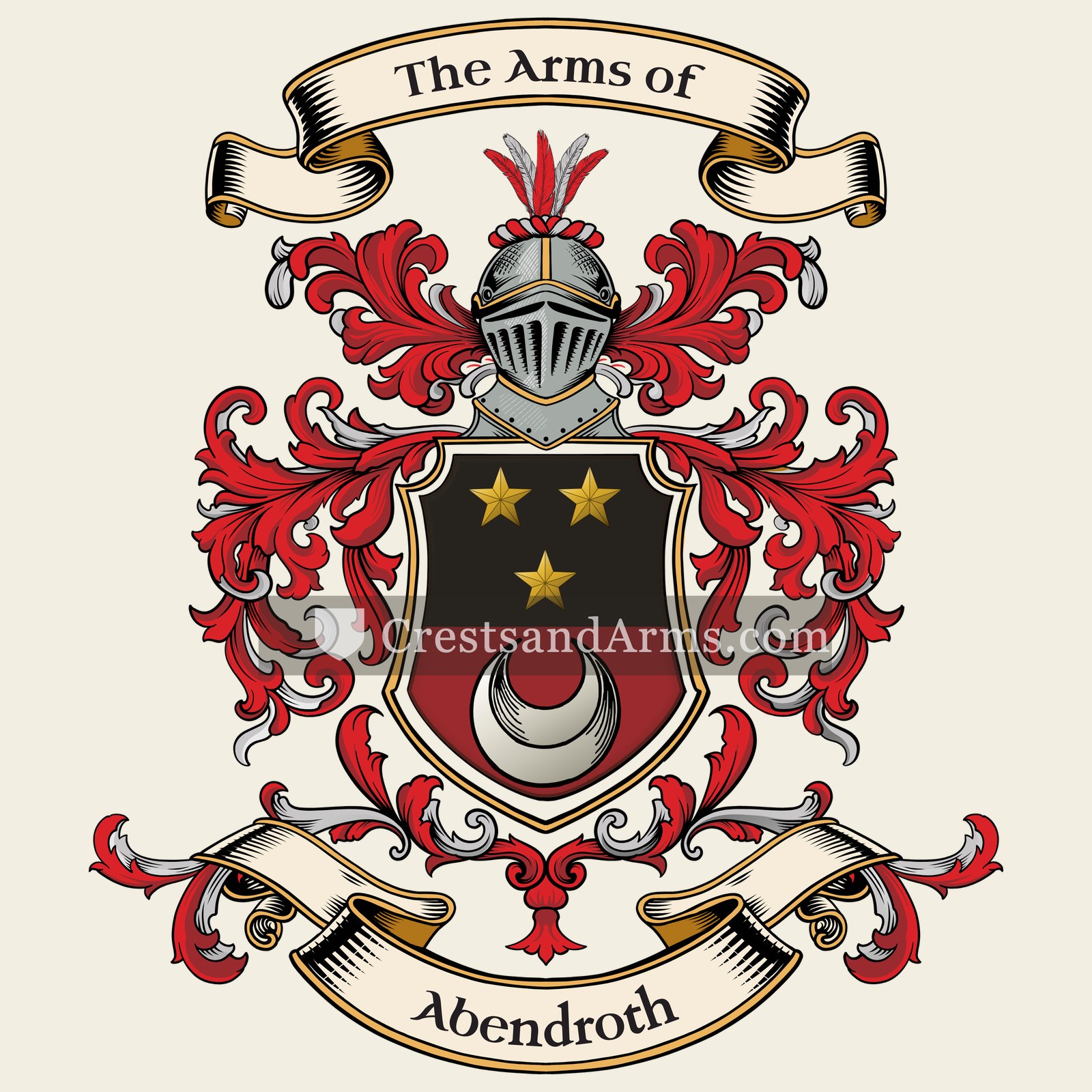 The Abendroth coat of arms, drawn from the recorded blazon