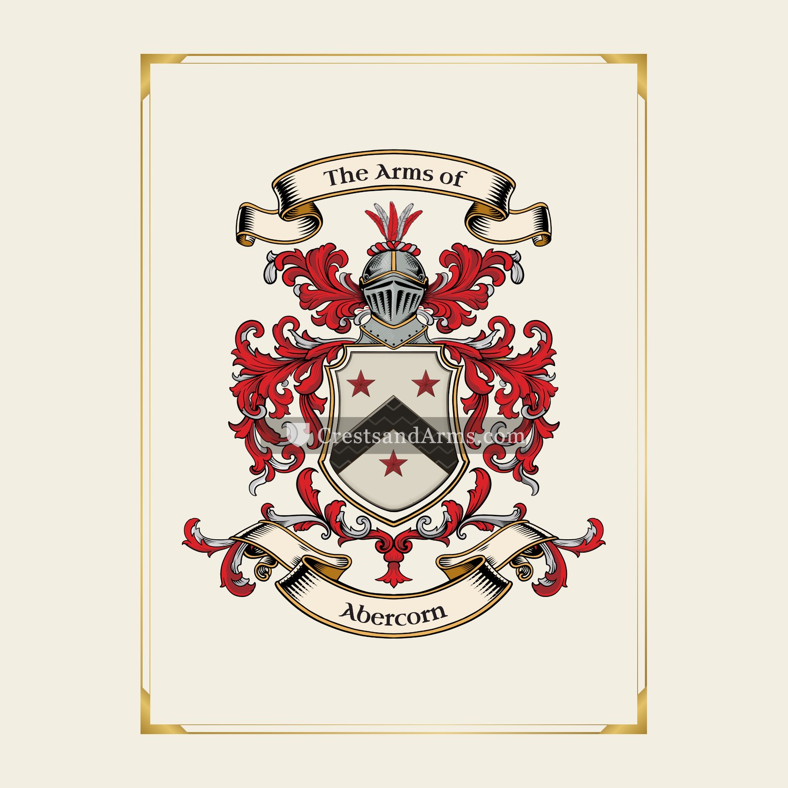 With gold border