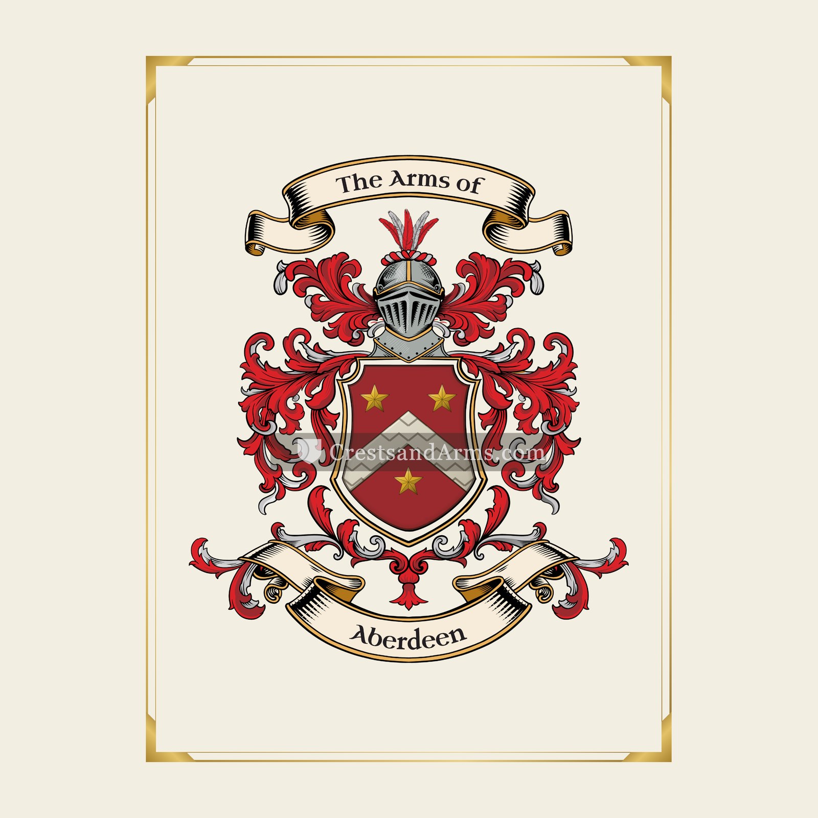 With gold border