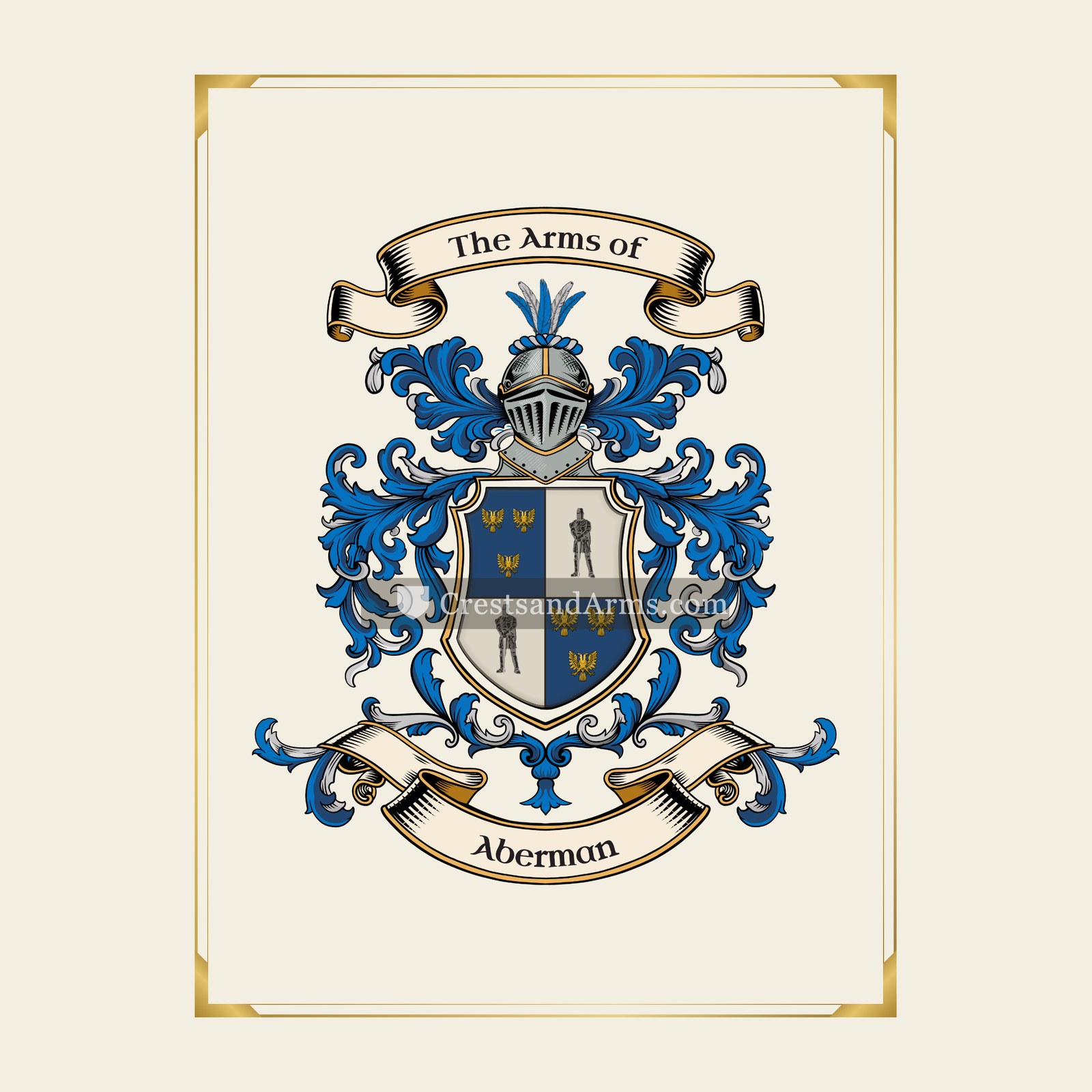 With gold border