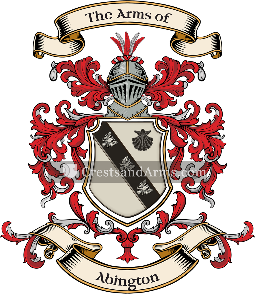 The Abington coat of arms, drawn from the recorded blazon